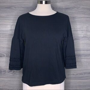 Vineyard Vines Bell Sleeve Black Top Size Small